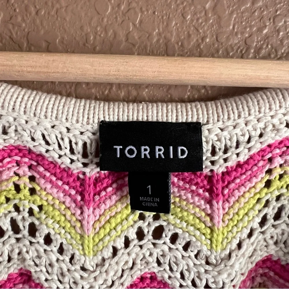 Torrid Chevron Short Sleeve Knit Sweater Size 2X